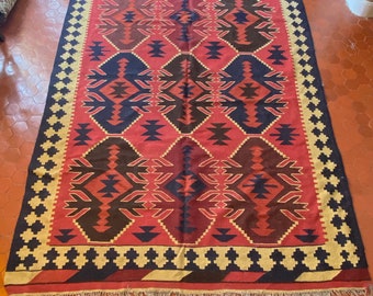 Antique Afghan gashghai kashkuli Wool Flatweave Kilim Carpet/ Rug early 20th Century