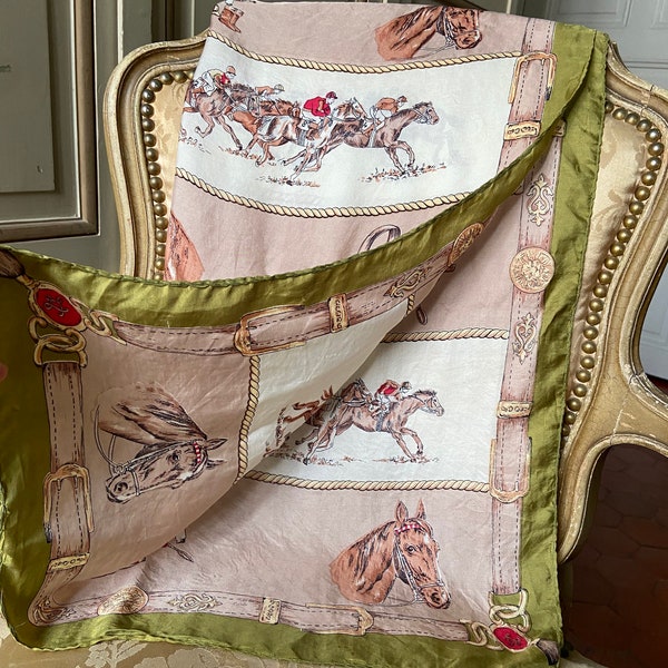 Silk Scarf Equestrian Print main image 1