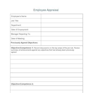HR Employee Appraisal Form