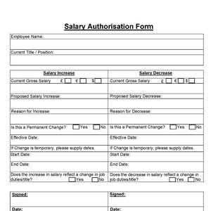 HR Salary Authorisation PDF