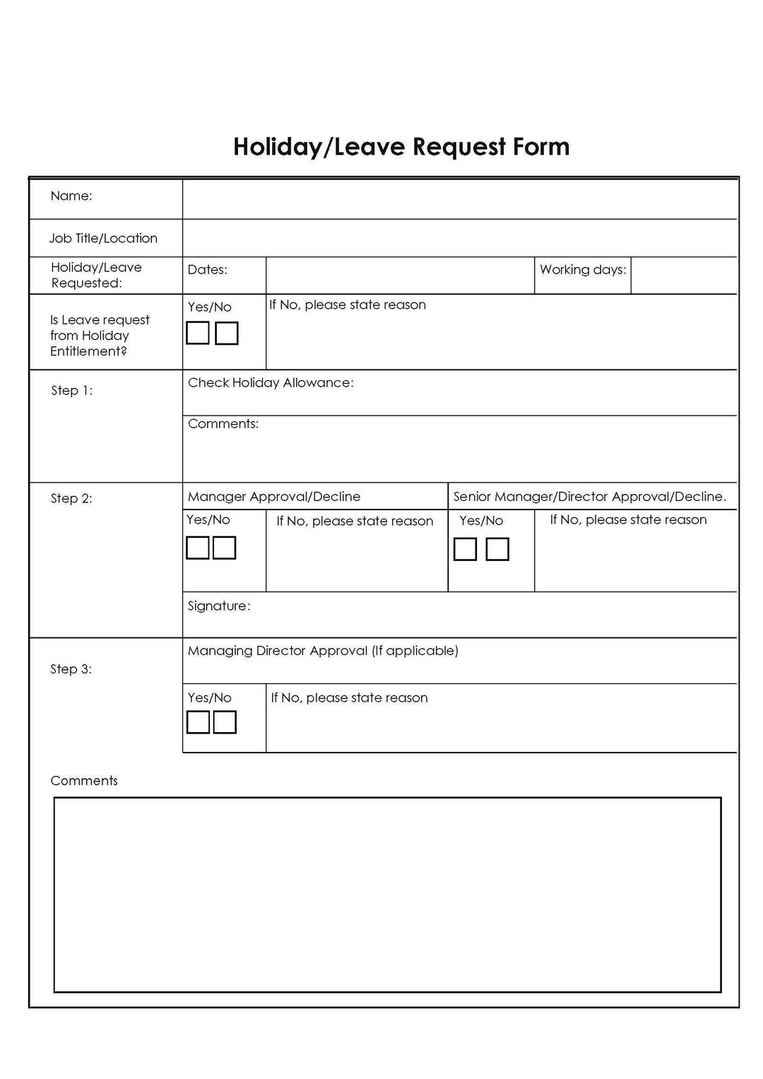 Holiday Leave Request Form Etsy Canada