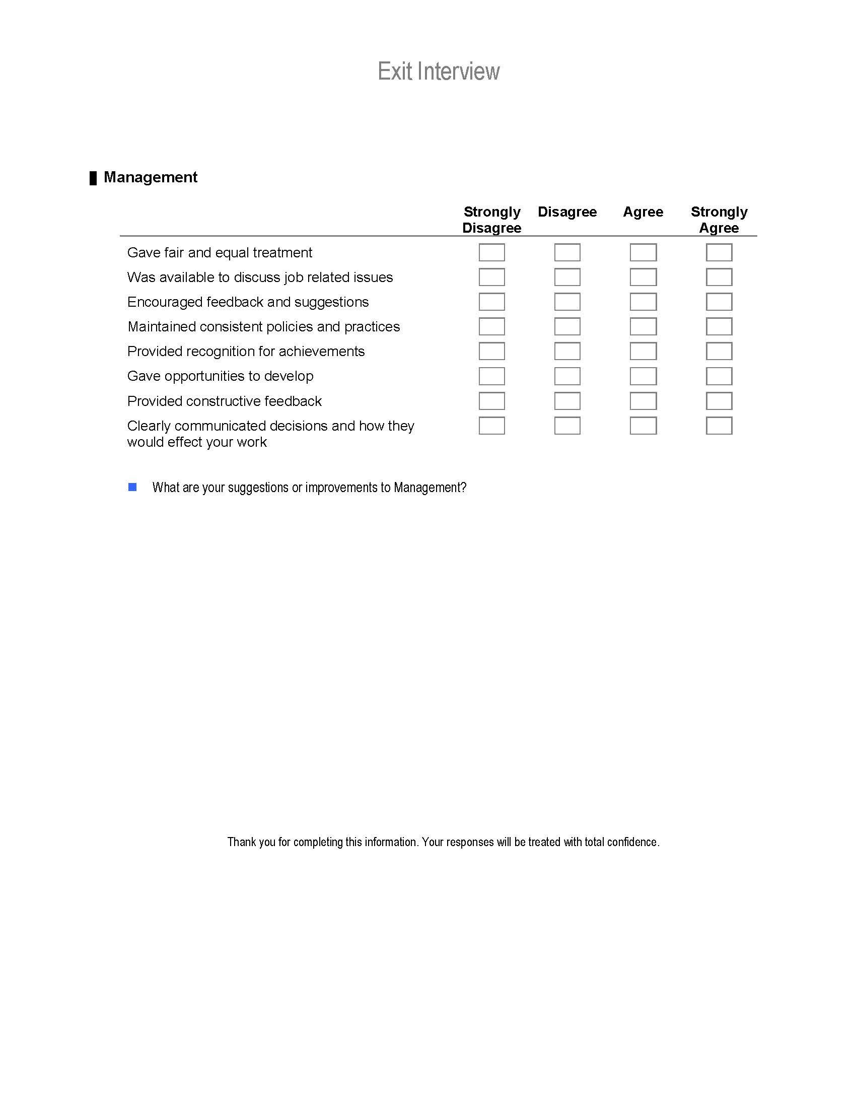 HR Exit Interview Questionnaire - Etsy