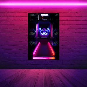 Retro 80s Neon Arcade Ball Game Print