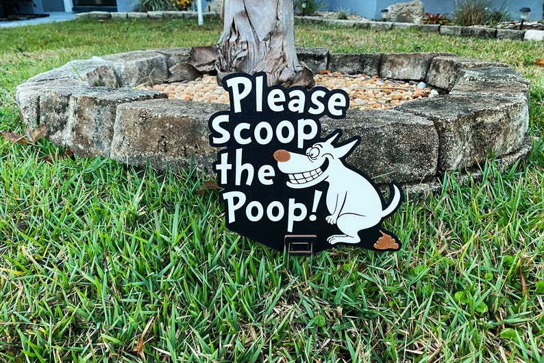 Please Scoop the Poop Yard Sign Etsy