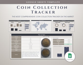 Coin inventory log coin collection log coin collection inventory book coin collection spreadsheet coin collector