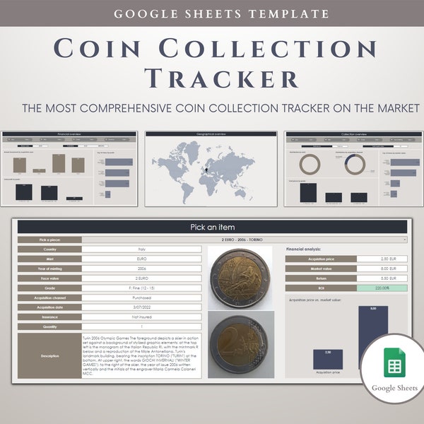 Coin inventory log coin collection log coin collection inventory book coin collection spreadsheet coin collector