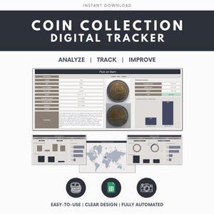 COIN COLLECTION TRACKER
COIN COLLECTION SPREADSHEET
NUMISMATICS
NUMISMATIC COLLECTION
COIN SOFTWARE
COIN COLLECTION SOFTWARE
COIN INVENTORY
COIN LOG
COIN SPREADSHEET