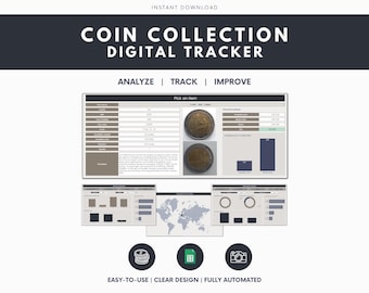 Registro inventario monete Registro collezione monete Libro inventario collezione monete Foglio di calcolo collezione monete Valuta collezionista monete