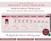 Weight Loss Tracker spreadsheet Weight Loss dashboard Weight Loss log  Weight Loss excel spreadsheet diet template, tracker for weight loss