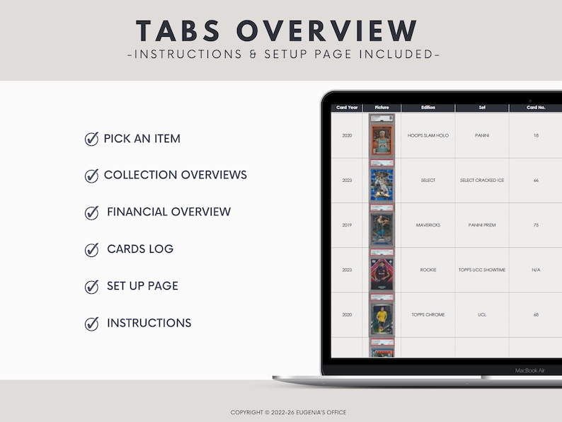 Trading Card Spreadsheet Trading Cards Tracker TCG CCG Spreadsheet ...