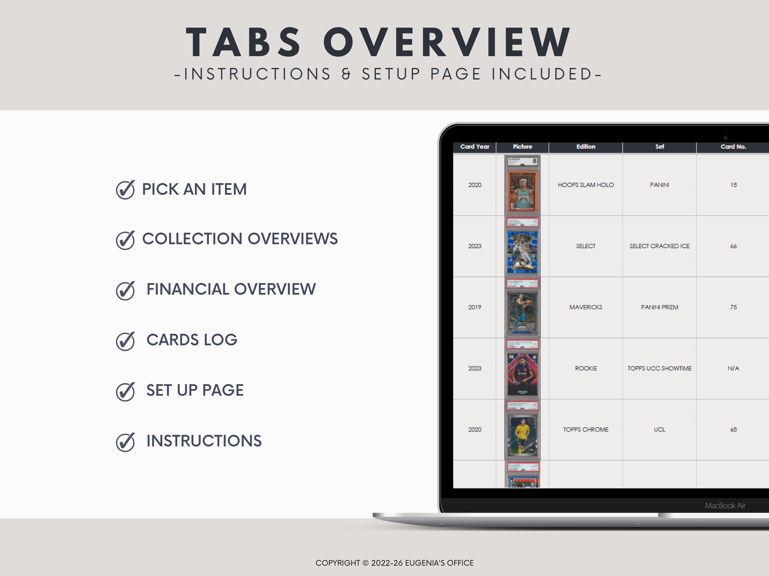 Trading Card Spreadsheet Trading Cards Tracker TCG CCG Spreadsheet ...