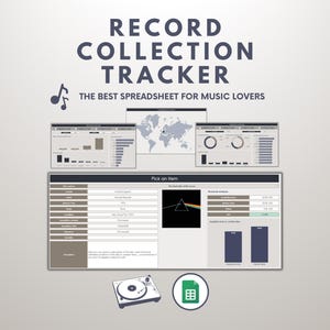 Hoja de cálculo para rastrear colecciones de música, lista de discos de vinilo, CD y hojas de cálculo de Google para recopilar música.