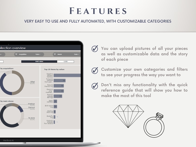 Jewelry Collection Tracker Jewelry Inventory Tracker Jewelry Log