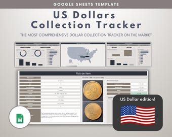US dollar spreadsheet US currency tracker, commemorative dollar coin inventory dollar coin template USA dollar collection custom