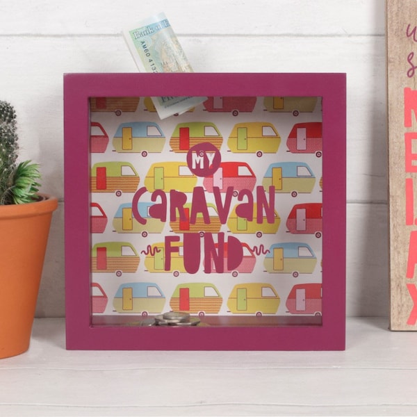 Are you Saving for a Caravan ?- Caravan Holiday Home Fund Money Savings Box.