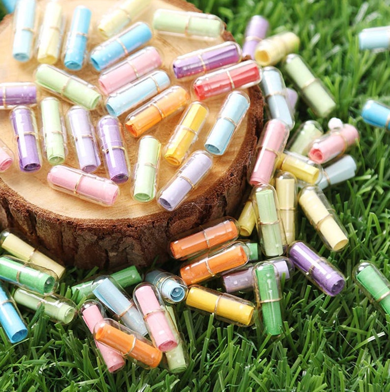 50 Pcs Capsules Notes DIY Love Notes Wish Pills Capsule Etsy