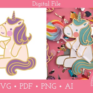 Unicorn Lollipop Holder File | Instant Digital Download | svg | ai | pdf | png