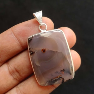 Colorful Crystal Quartz Cabochon Pendant: Handmade Sterling Silver Plated Jewelry
