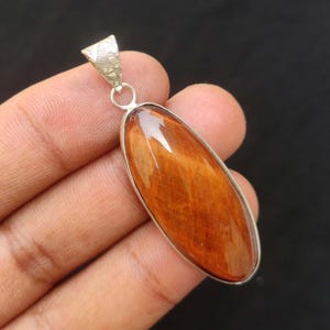 Natural Tiger Eye Gemstone Pendant, 925 Sterling Silver Pendant Jewelry, Unique Designer Pendant, Necklace Pendant, Tiger Eye Pendant, Gift