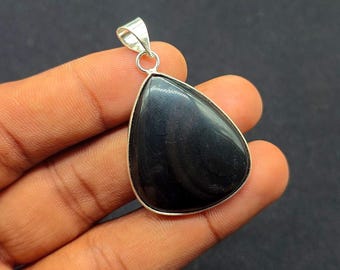 Ciondolo Fatto A Mano In Pietra Naturale Moonstone Arcobaleno Con Catena