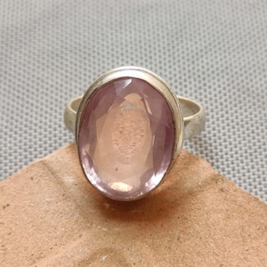 Rose Ambition Gemstone Ring: Vintage Boho Sterling Silver, Size 8