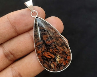 Natural Honey Dendritic Agate Pendant: Silver Plated Bezel Jewelry
