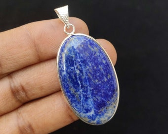 Lapis Lazuli Edelstein Anhänger, versilbert, Geschenk zum Jahrestag