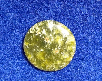 Green Vessonite Cabochon: Natural Loose Gemstone for Jewelry Making (35x35x5mm, 78 Cts.) GS-1014
