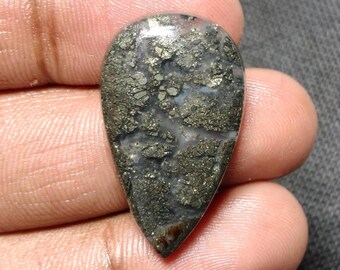 Natural Pear Marcasite Cabochon, Loose Gemstone for jewelry (27 Cts) GS-1857
