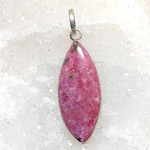 Natural Ruby Zoisite Sterling Silver Pendant: Handmade Loose Gemstone Jewelry GS-17