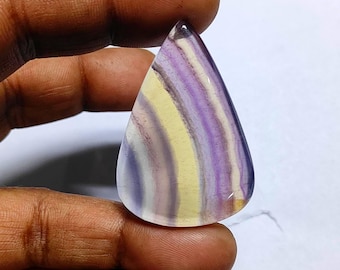 Rainbow Fluorite Cabochon: Handmade Healing Crystal Loose Gemstone Jewelry And Gifts Stone, 45x30mm GS-1107