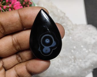 Black Banded Agate Cabochon Marquise Gemstone (44X28X5 mm) GS-1812