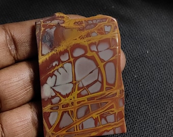 Red Noreena Jasper Slice Cabochon: Natural Loose Gemstone Slab ( 60X38X5 mm, 149 Cts) GS-4029