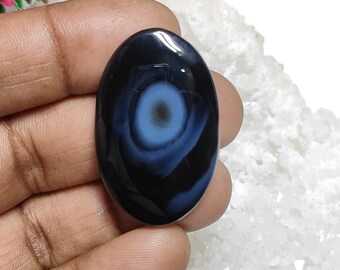 Black Banded Agate Cabochon Marquise Gemstone (39X24X5 mm) GS-1811