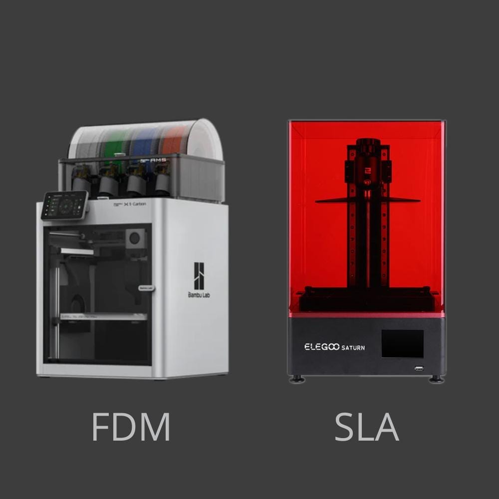 On-demand FDM and SLA 3D printing