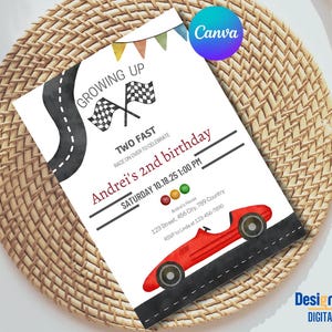 Heiße Autos Einladung, Rennauto-Einladung, Rennauto-Geburtstags-Party, Auto-Geburtstags-Einladung, Autos-Einladung | Druckbare digitale Kunst