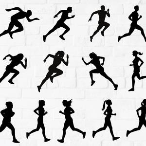 Running SVG Bundle, Runner Logo, Running Silhouette, Man Running, Boy Running Print, Running Clipart, Running Vector,  Girl Running