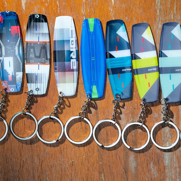 Hand Crafted Kiteboarding Keychains.  Metal + Epoxy - The Perfect Gift for the Adventurous Kitesurfer