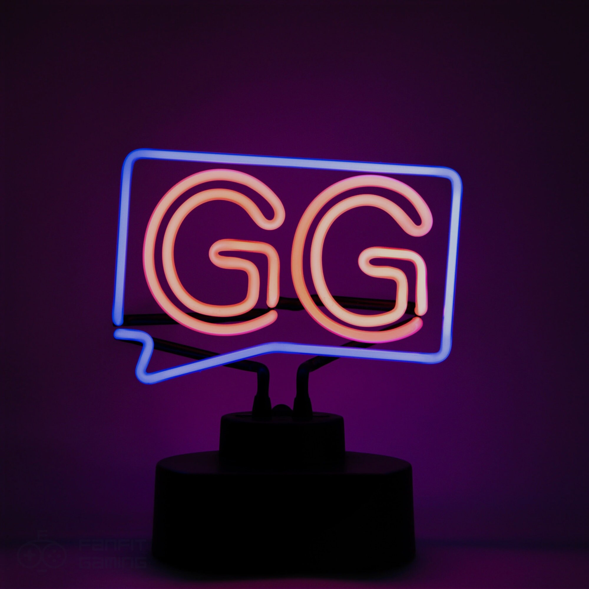 Luce al neon GG - Luce al neon in vetro piegato a mano - Lampada da scrivania al neon reale - Regalo di decorazioni da gioco per i giocatori - Luce al neon da gioco retrò - Luce GoodGame