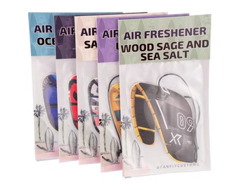 Hand Crafted Kiteboarding Air Freshener Gift pack - 5 kiteboard car freshener scents Bundled into 1 awesome gift for your next beach session