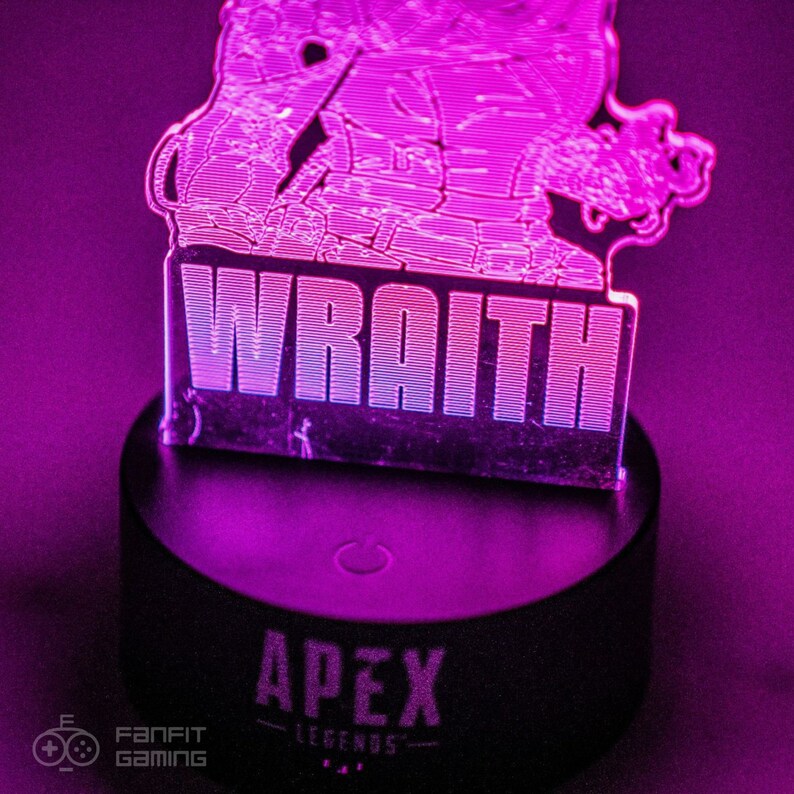 Wraith Text Apex Legends Wraith LED Light - USB Powered Gaming Desk Lamp - Etsy