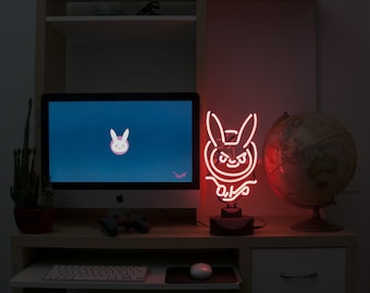 Lámpara de escritorio de neón DVA – Vidrio curvado a mano, regalo decorativo para gamers