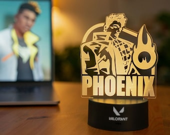 Lámpara de escritorio LED Phoenix – Luz para juegos con alimentación USB