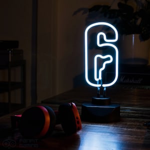 Six Siege Neon Light - Hand Bent Glass Neon Light - Real Neon Desk Lamp - Gaming Decor Gift for Gamers - Rainbow Six Siege  Neon Light
