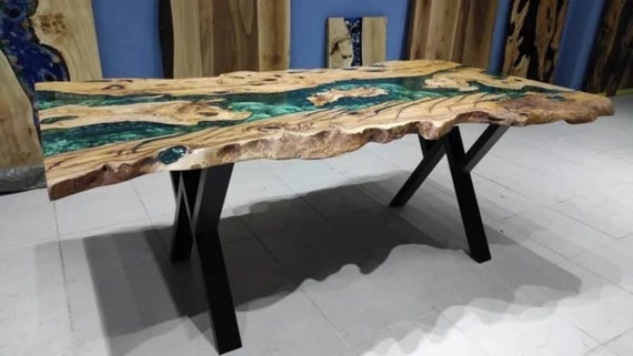  Personalized Large Fully Customised EPOXY Table, Resin River  Dining Table Top for 2, 4, 6, 8, Wood Epoxy Coffee Table Top, Living Room  Table Top (28.5 Inches Tall, 60 x 30Inches) : Home & Kitchen