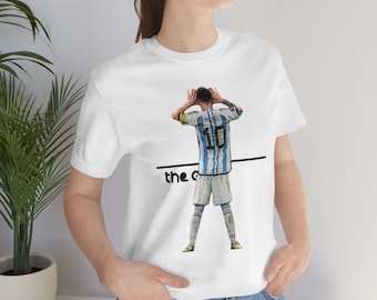 Lionel Messi Graphic T-Shirt M10 GOAT Argentina Jersey Shirt - Ink In Action