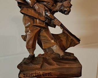 Hand-carved wooden figure from the Zillertal