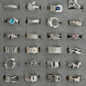 chunky rings collection - 925 sterling silver chunky rings | statement rings | unisex trendy accessories | adjustable bold rings