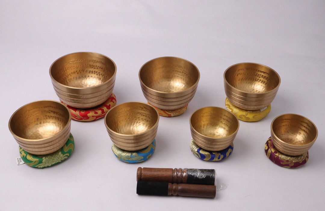 Handbeaten 7 Set Singing Bowl From Nepal Sound Healing Bowl for