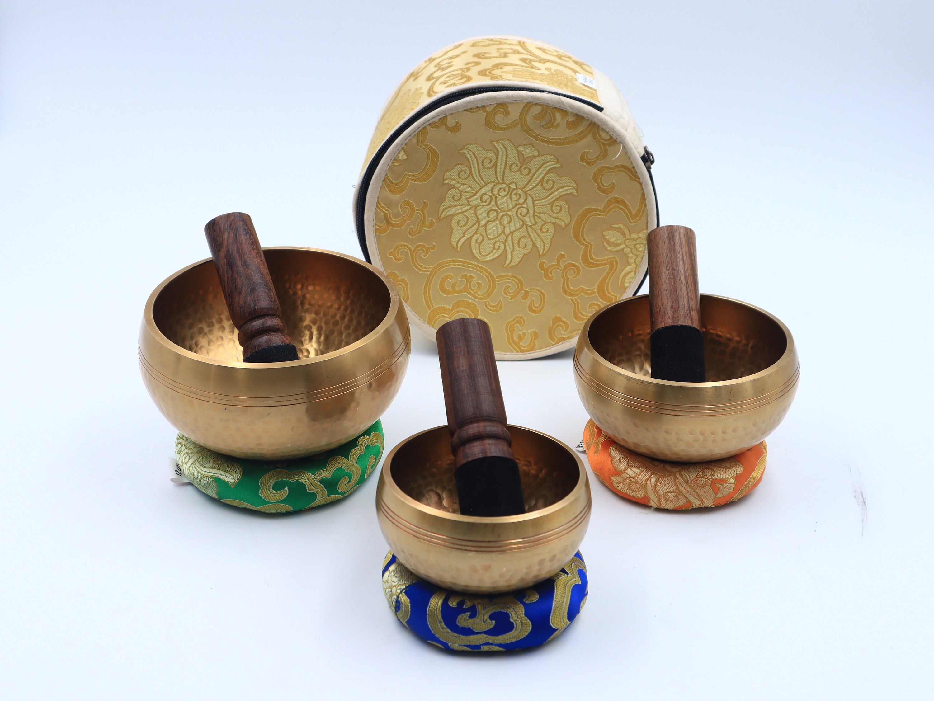 Gulpa Singing Bowl Set of Three Hand Beaten Chakra Healing Bowls for